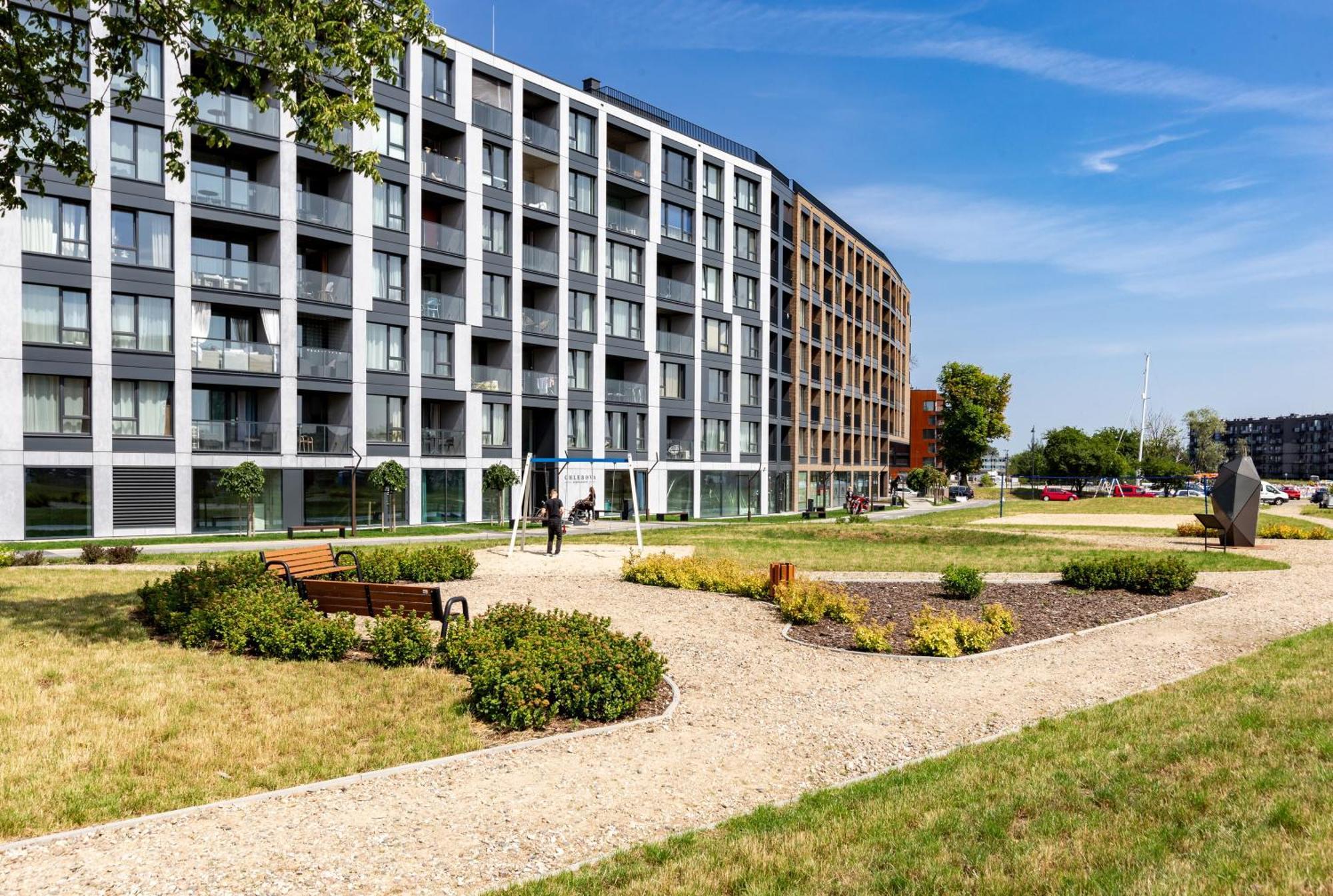 Chlebova - Riverside View Terrace, Free Parking, Gym & Kidsplay By Downtown Apartments Gdansk Exterior photo